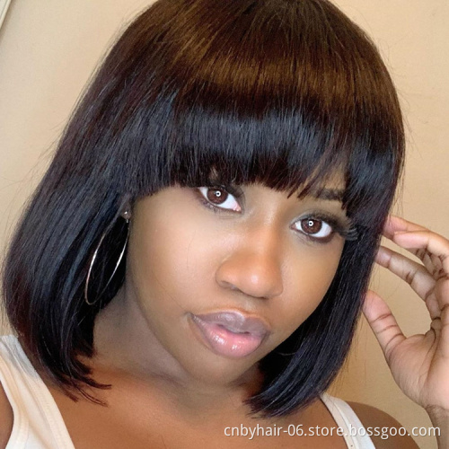 Free Shipping Brazilian Human Hair Human Hair Bob Wigs Natural Virgin Hair Human Lace Wigs Bob Wigs